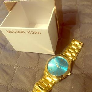 Micheal Kors Gold and teal Watch